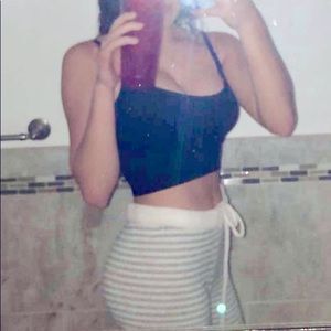 American Eagle Outfitters Fuzzy Striped Joggers!!